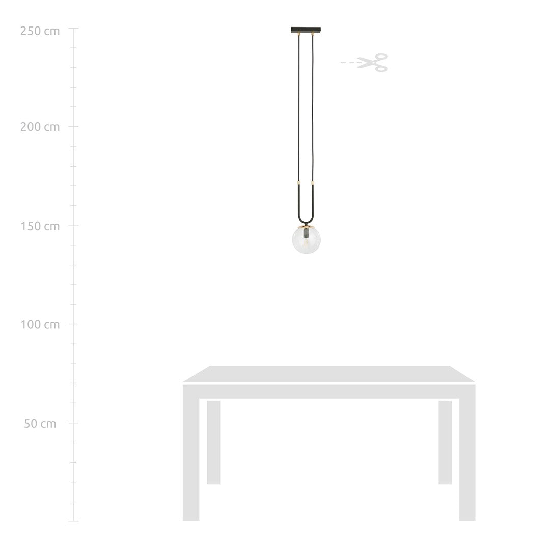 Loftlampe GLAM 1 Gennemsigtig - Sort / Guld - Nordic Unique