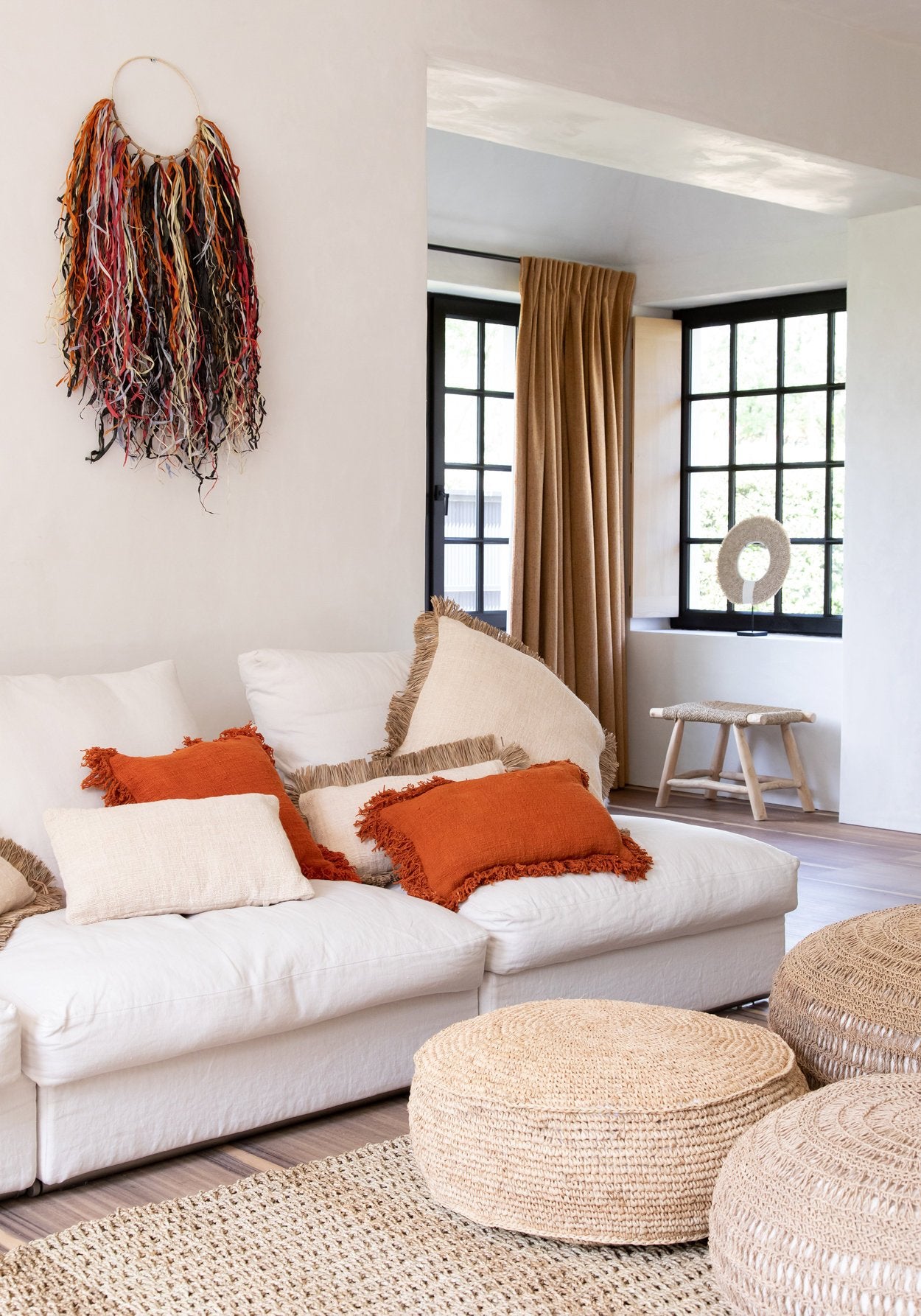Raffia Flores Puf - Naturfarvet