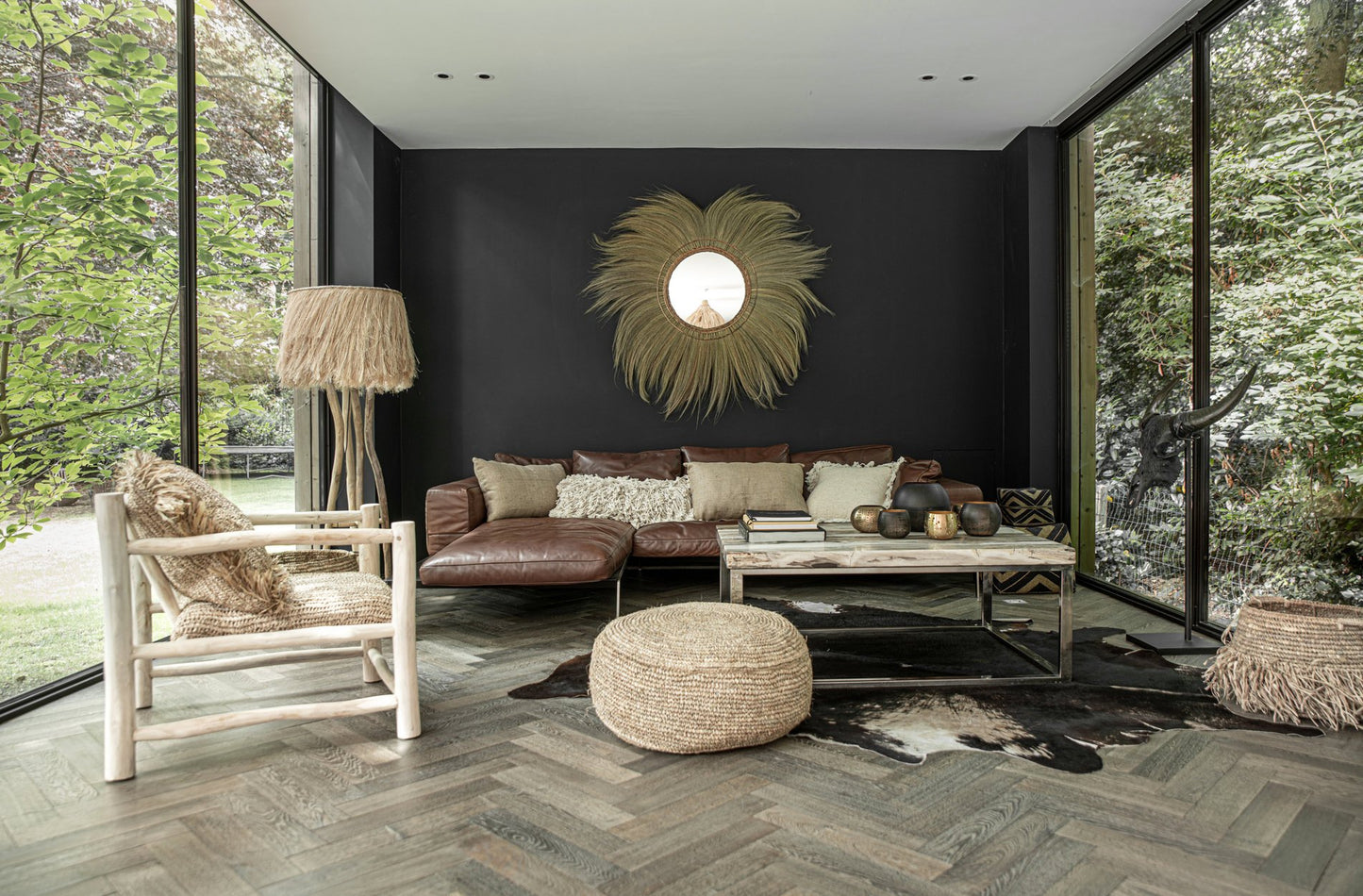 Raffia Flores Puf - Naturfarvet