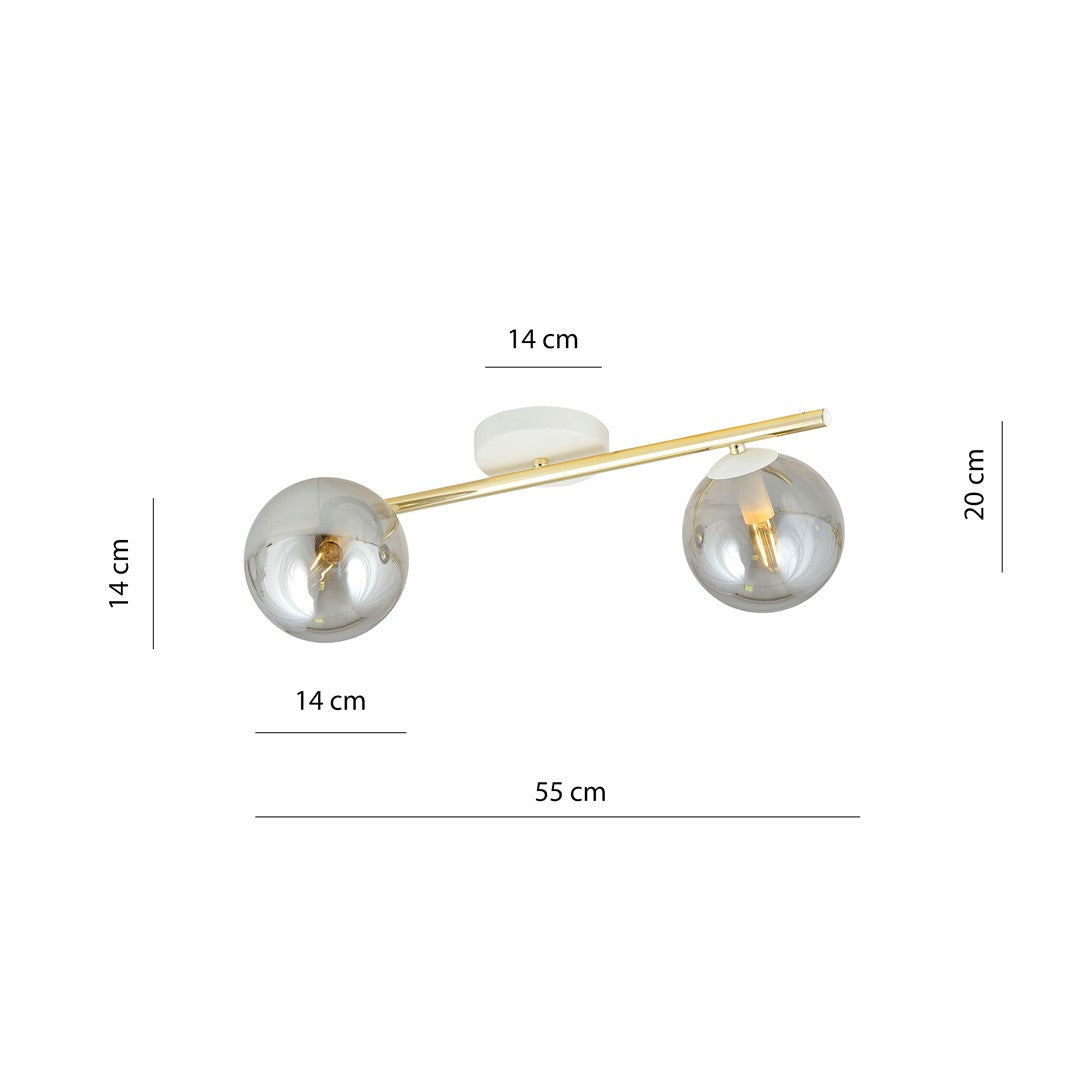 Loftlampe SPLENDI 2 - Hvid / Guld / Grafit - Nordic Unique