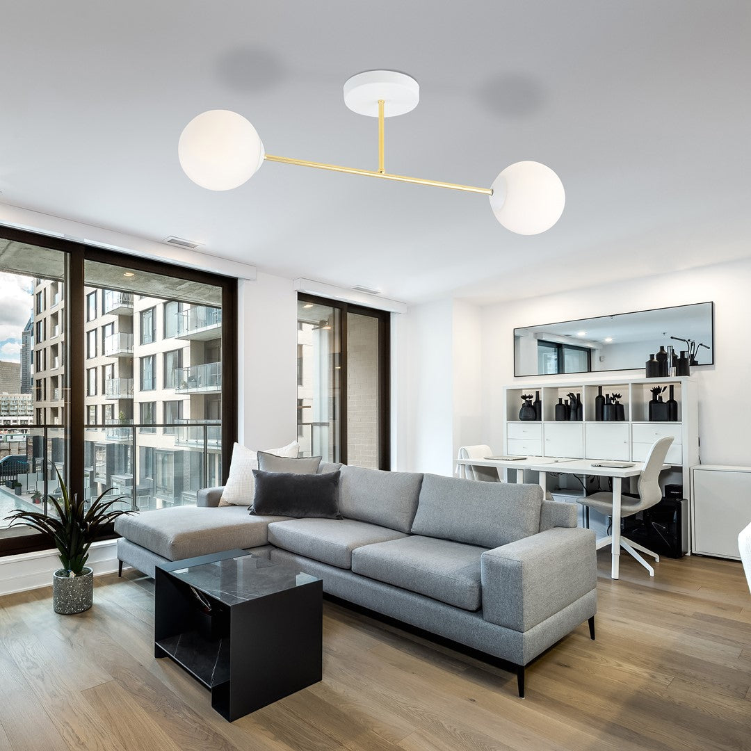 Loftlampe MAGNUM 2 - Guld / Hvid - Nordic Unique