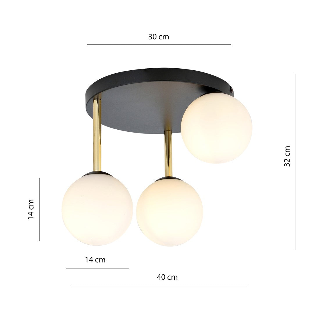 Loftlampe DOLCE 3 - Sort / Hvid - Nordic Unique
