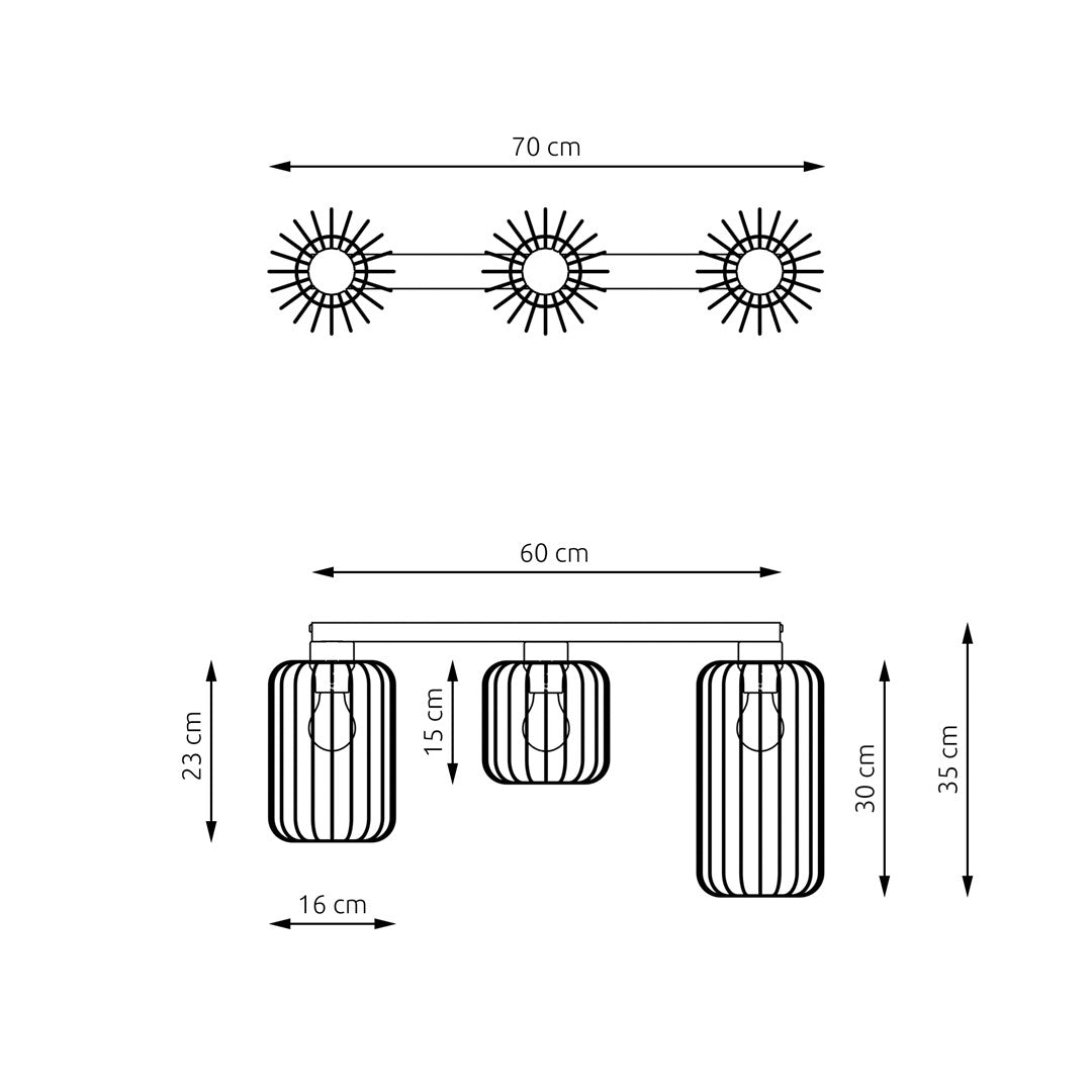 Loftlampe BARN 3 - Sort - Nordic Unique