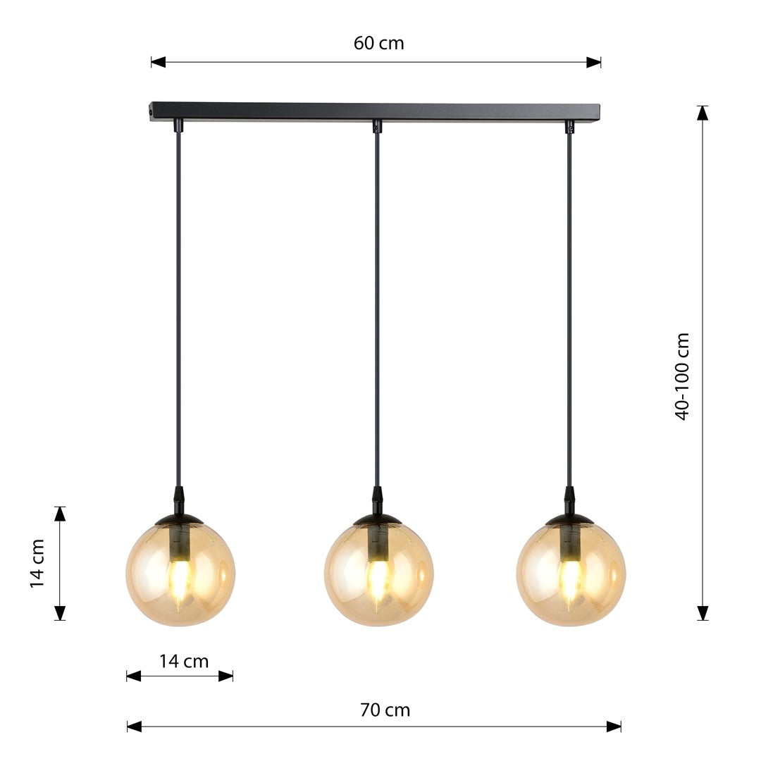 Loftlampe COSMO 3 - Sort / Rav - Nordic Unique