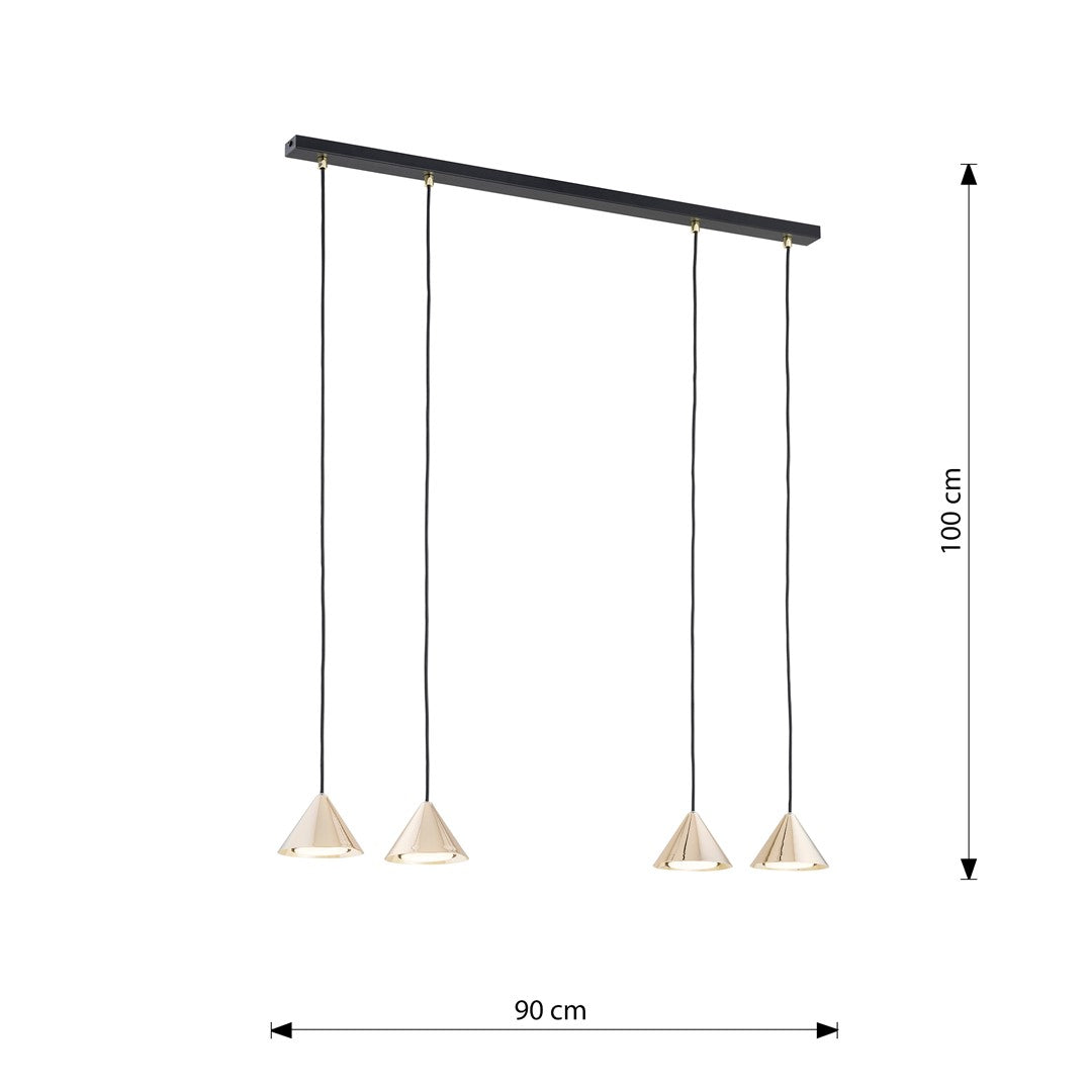 Loftlampe ELIT 4 - Sort / Guld - Nordic Unique
