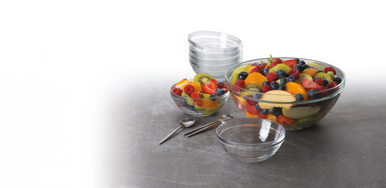 Skål Lys 26 cm 3,45 l Transparent Hårdglas 6 stykker