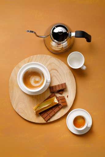 Espressokop og underkop Da Vinci 9 cl - 11 cm Offwhite Porcelæn 6 stk.