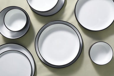 Porcelæn Skål Cosmic 11 cm 32 cl Sort Hvid Porcelæn 6 stykker