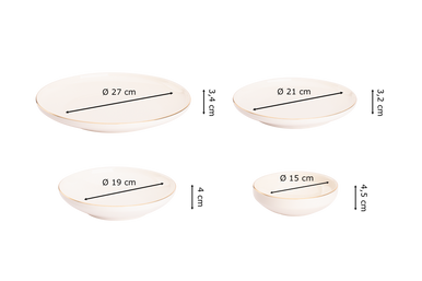 Porcelæn Servicesæt Ligne D'or Porcelæn 6-personers 24-delt