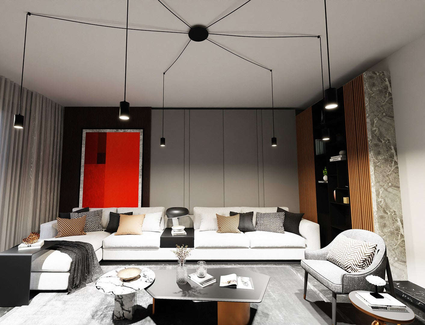 Loftlampe TRAKER 6 - Sort - Nordic Unique