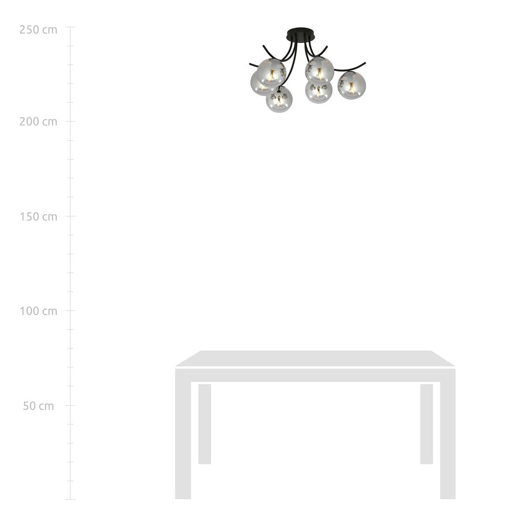 Loftlampe BOSTON 6 - Sort / Grafit - Nordic Unique