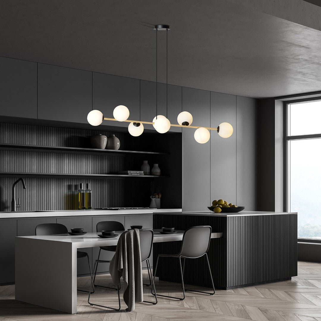 Loftlampe GRAVITY 8 - Sort / Hvid / Guld - Nordic Unique