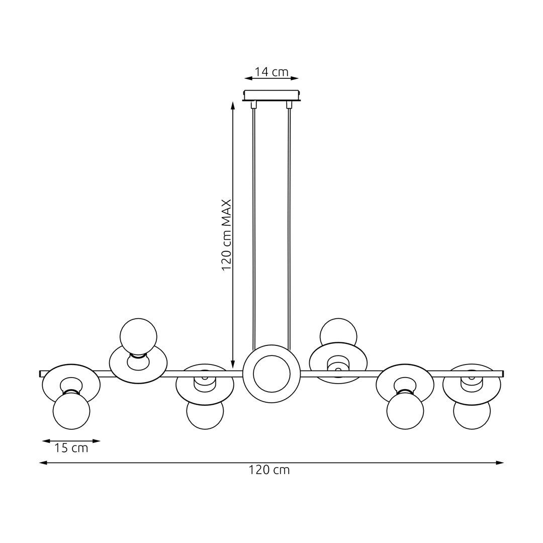 Loftlampe TOKEN 8 - Sort / Orange - Nordic Unique