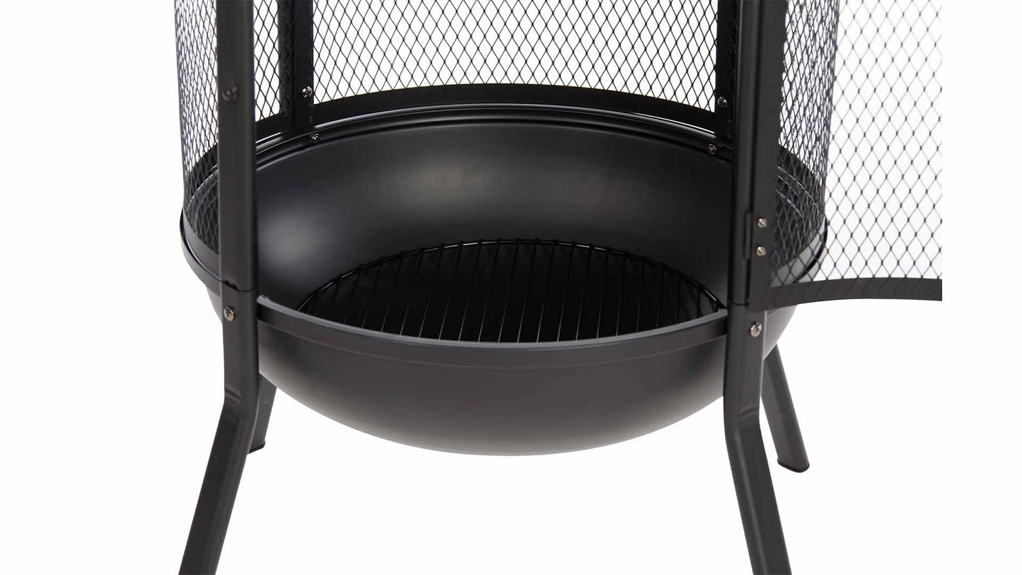 Kansas Bålfad med Låg – Sort - Nordic Unique