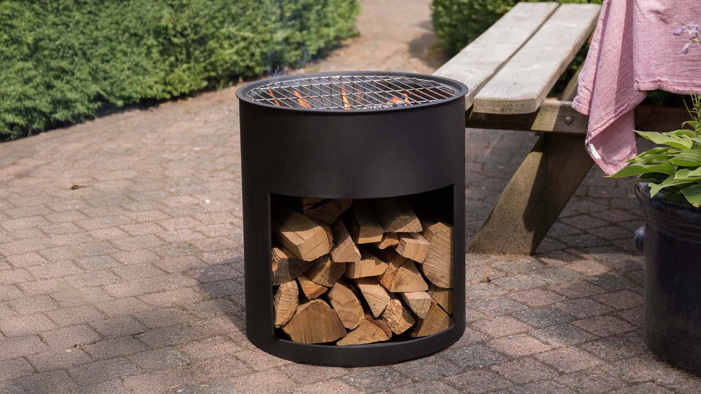 Milshire Bålfad med Grill og Brændereol – Sort - Nordic Unique