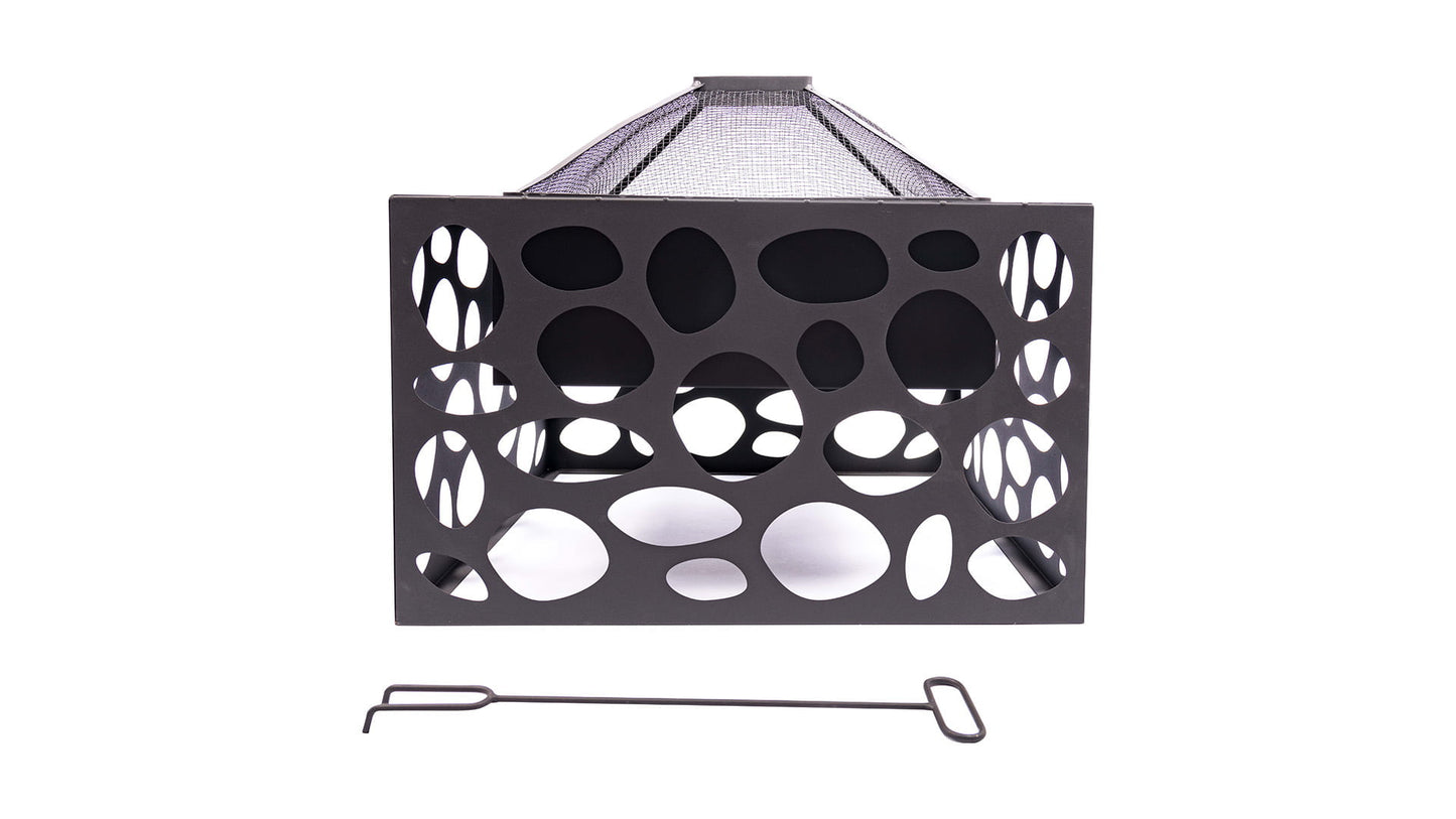 Mikor Bålfad Med Grillrist - Sort - Nordic Unique