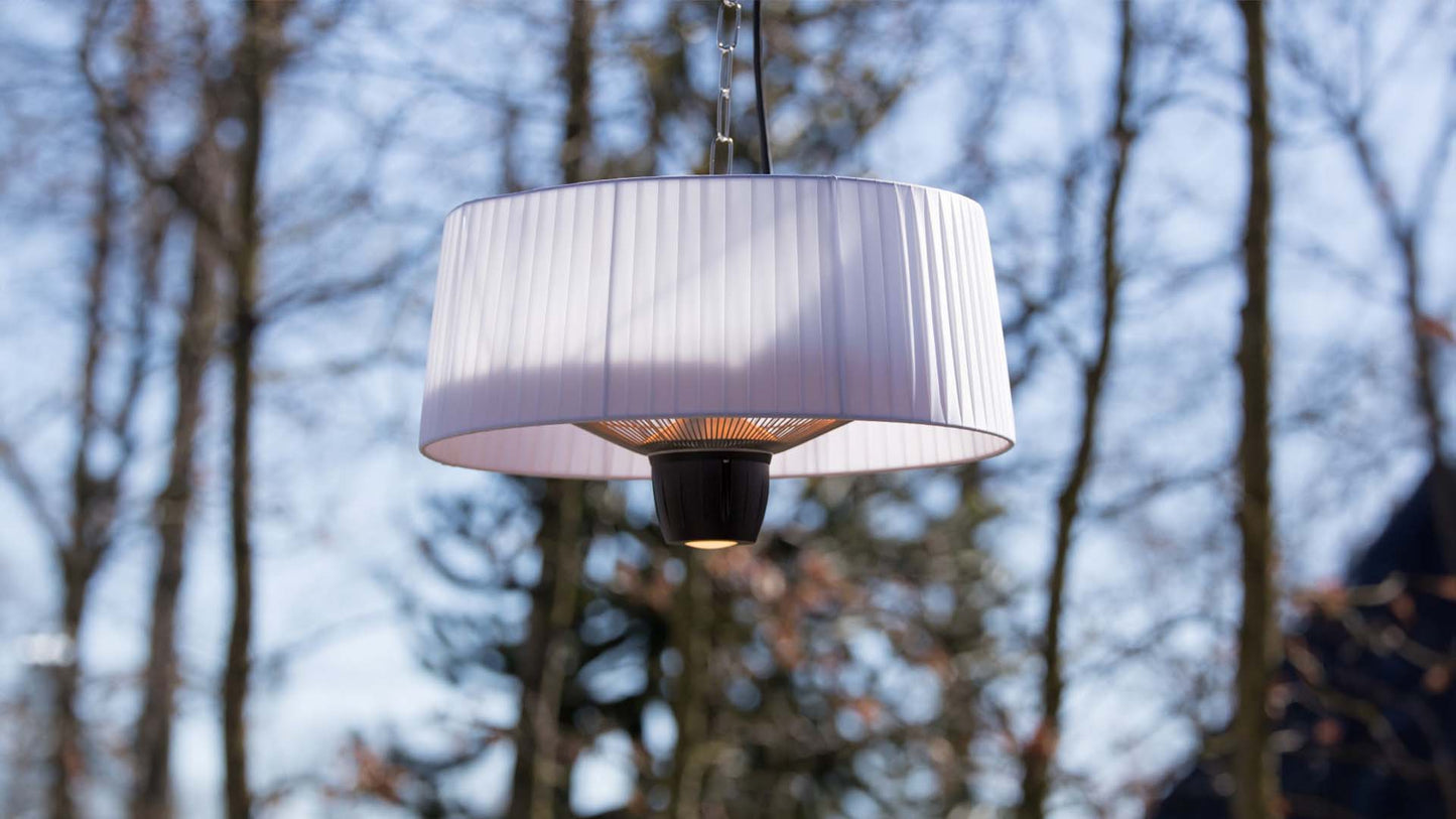 Compact Artix Bright Hængende Terrassevarmer – Hvid (1500W) - Nordic Unique