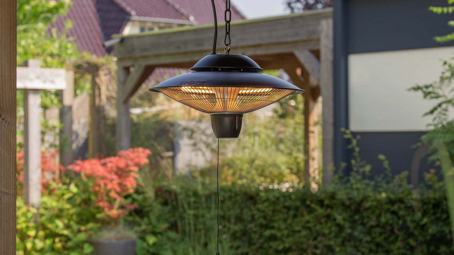 Barcelona Bright Hængende Terrassevarmer – Sort (1500W) - Nordic Unique