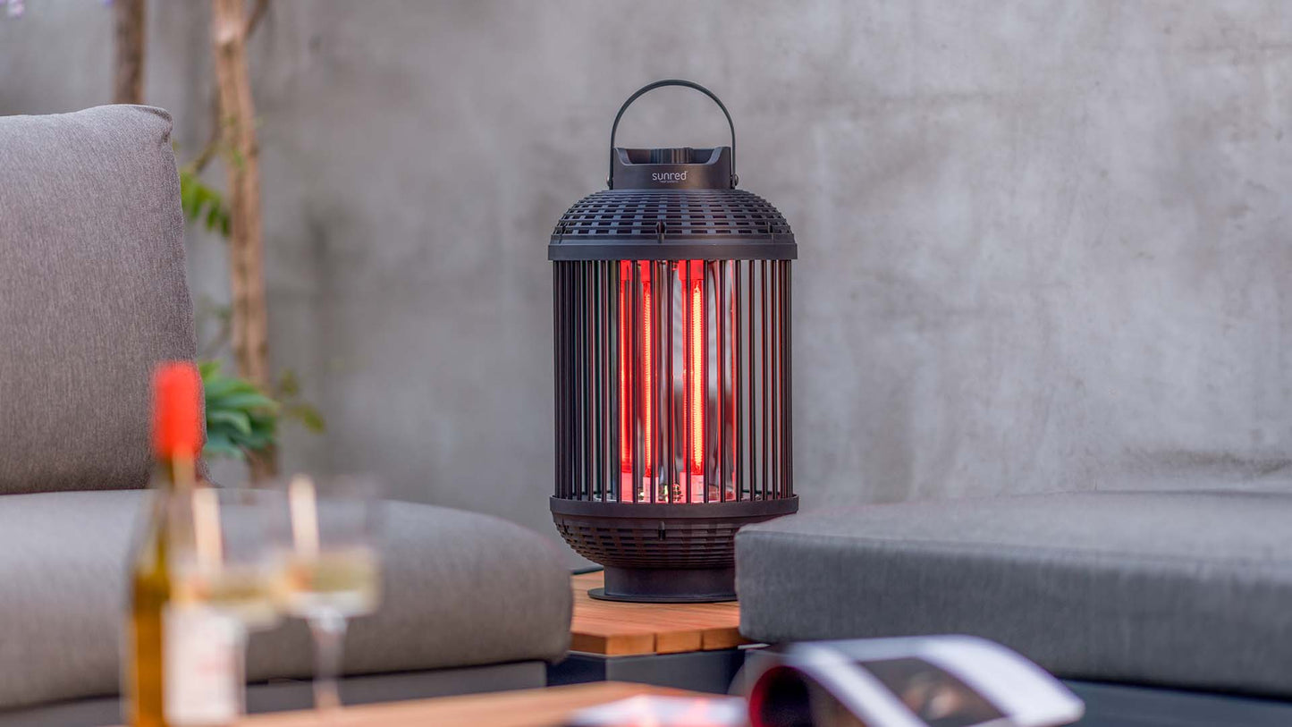 Indox Dark Bordmodel Terrassevarmer – Sort (1200W) - Nordic Unique