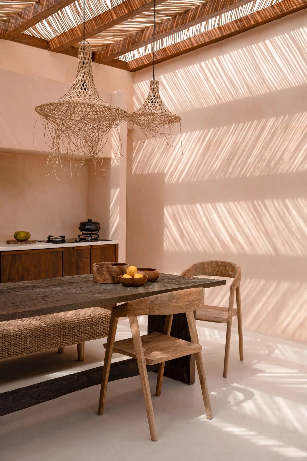 Mykonos Lampe Vedhæng - Naturlig - M