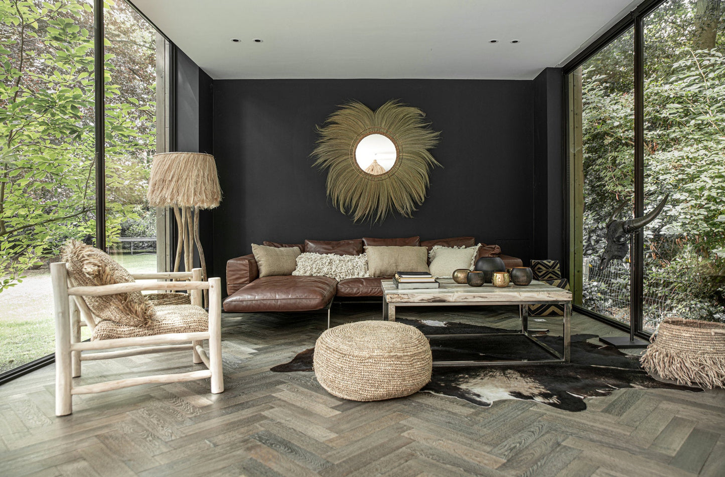Raffia Flores Puf - Naturfarvet