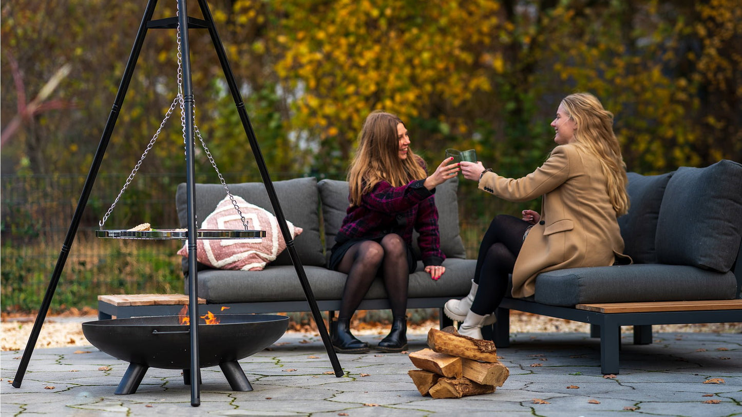 Barbecue Tripod Bålfadstativ – Sort/Sølv - Nordic Unique