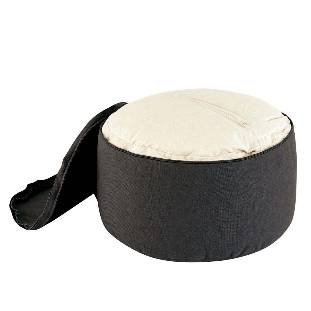 Yogapude & Meditationspude Rund - H20 x Ø31 cm - Sort