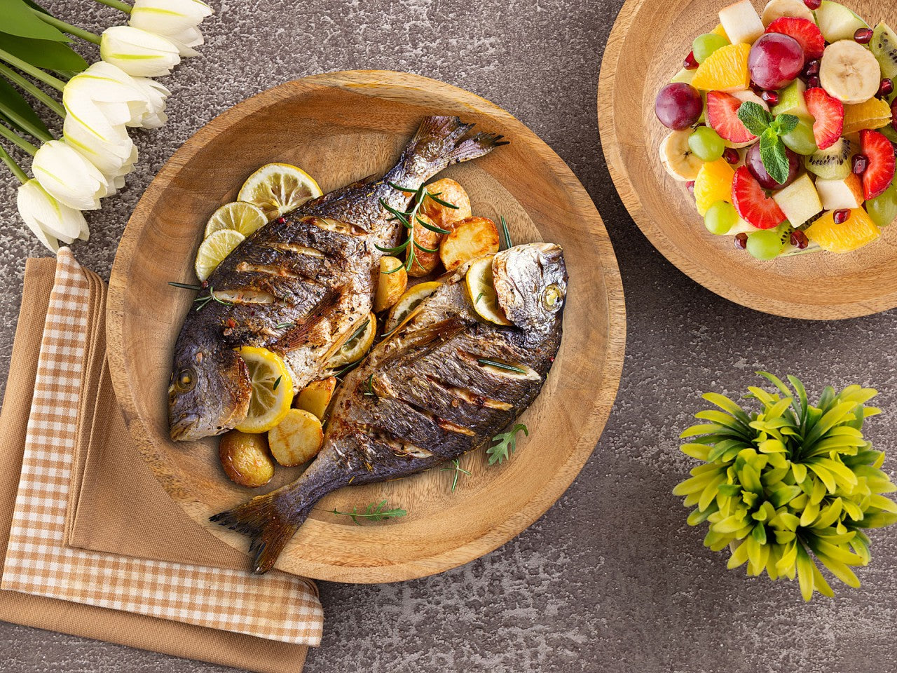 Dekorationsskål i Mangotræ – Rund Træskål i Moderne Design 8 stk