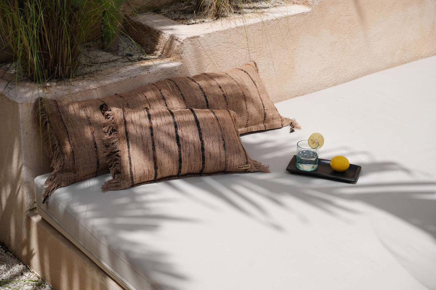 Oh My Gee Cushion Cover - Beige Black - 35x100cm