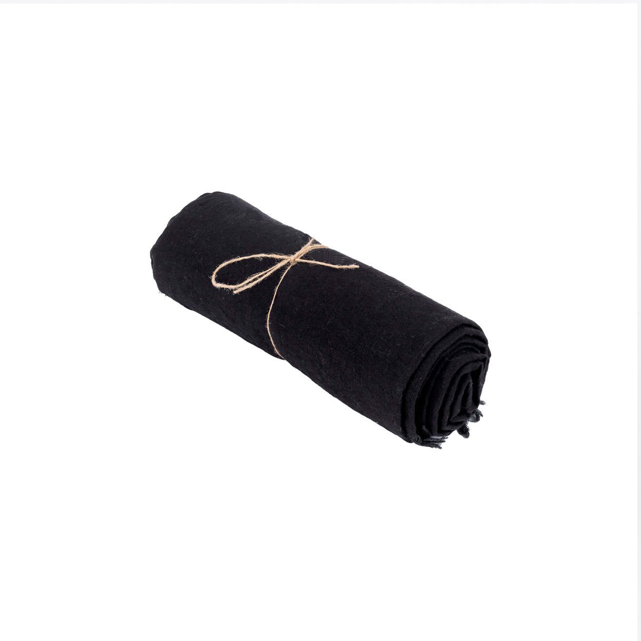 Linned Dug - Sort - 150x150cm