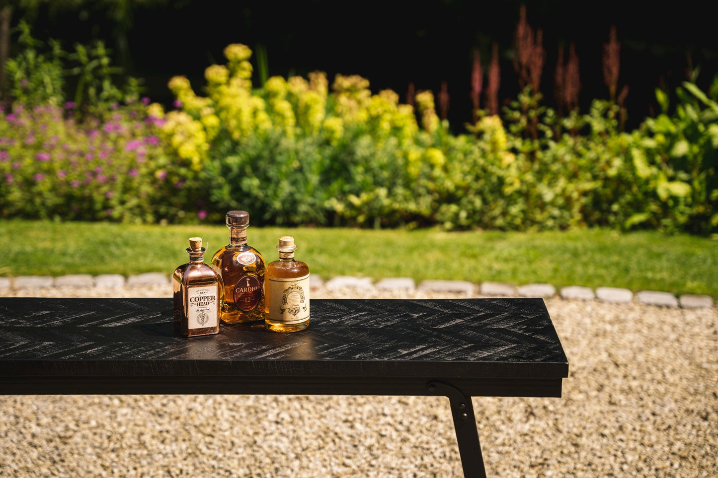 Herringbone High Table - Black - 140cm