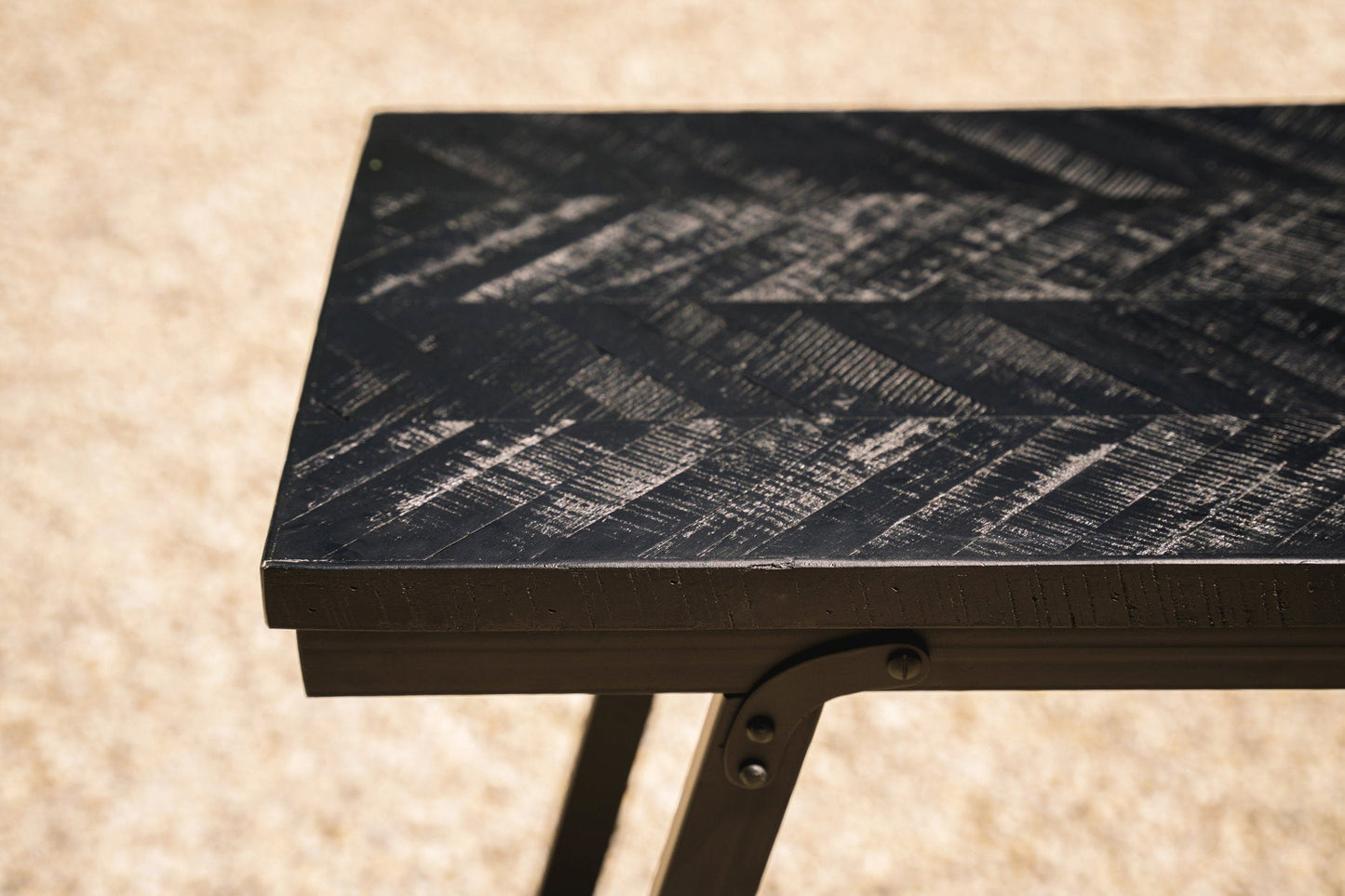 Herringbone High Table - Black - 140cm