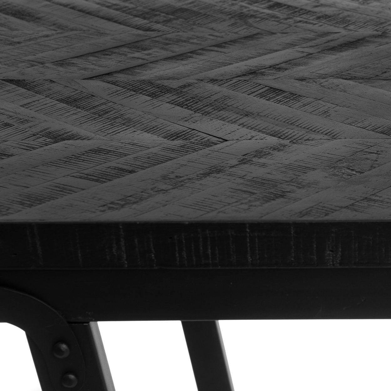 Herringbone High Table - Black - 140cm