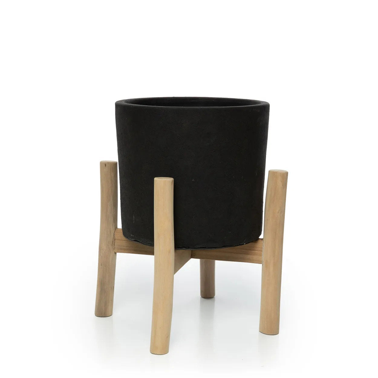 Charcoal Jar Low - Black Natural - S