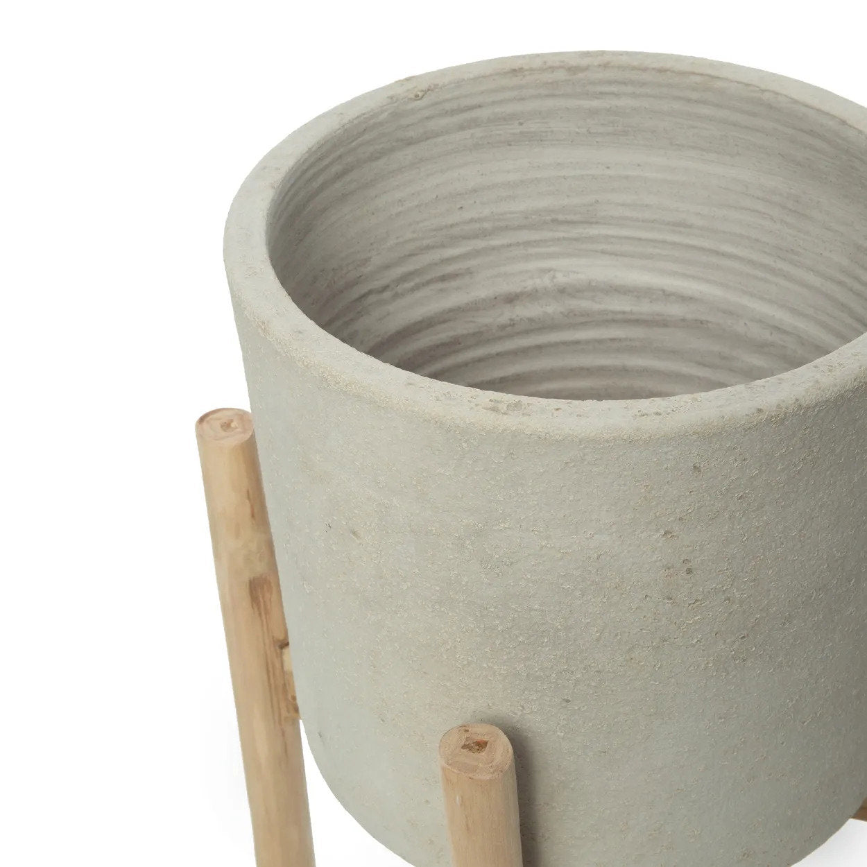 Kridt Lav Krukke - Beton Naturlig - S