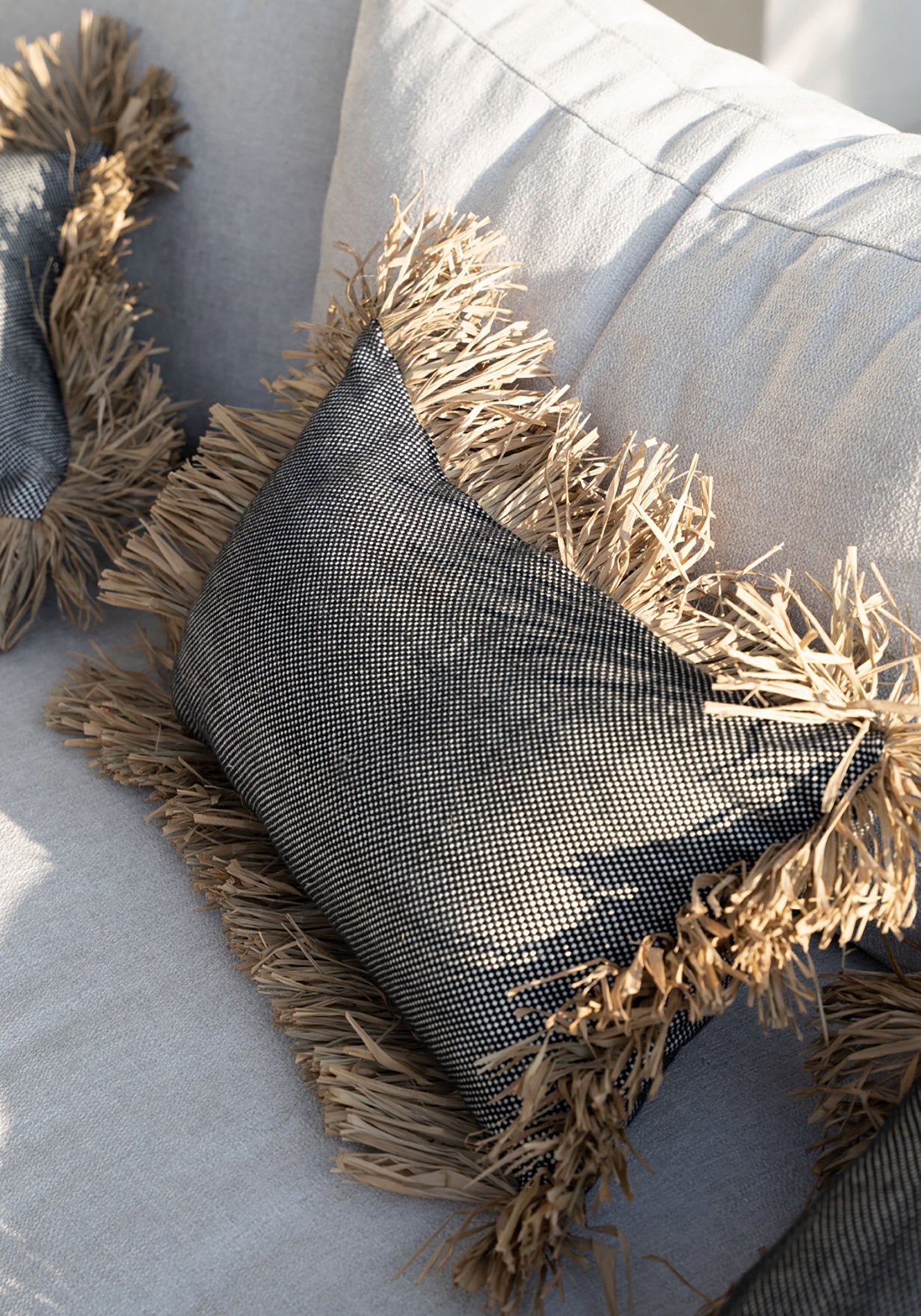 Cotton Bonita Pillowcase - Natural Black - 30x50cm
