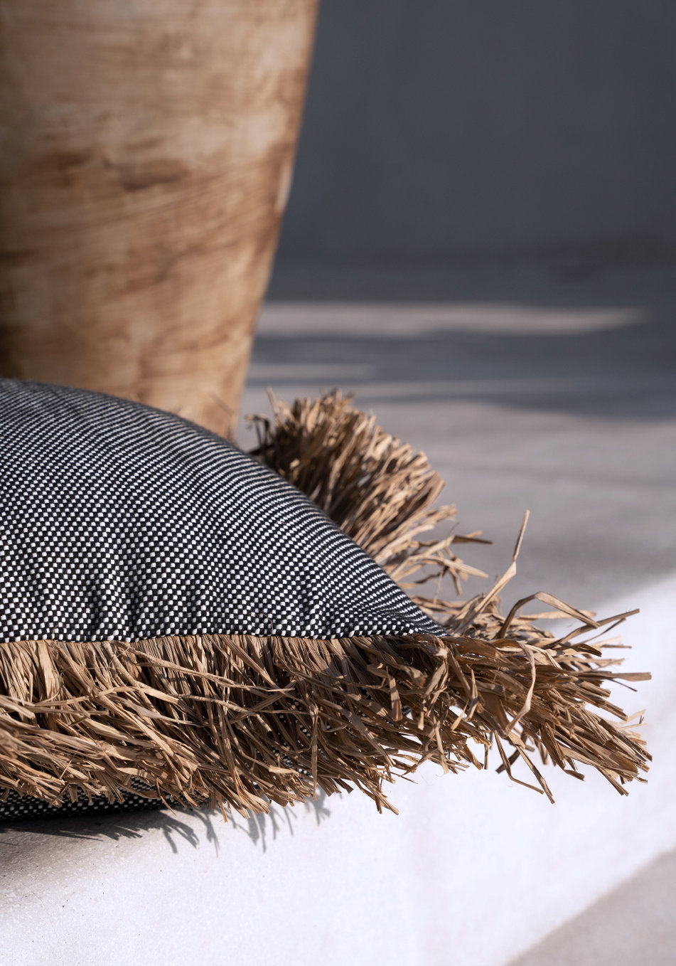 Cotton Bonita Pillowcase - Natural Black - 60x60cm
