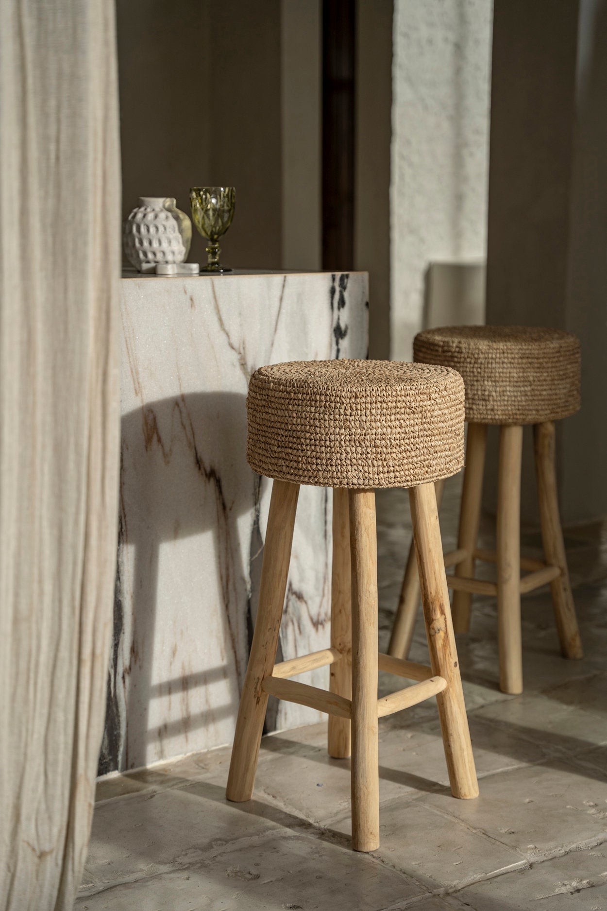 Raffia Barstolen