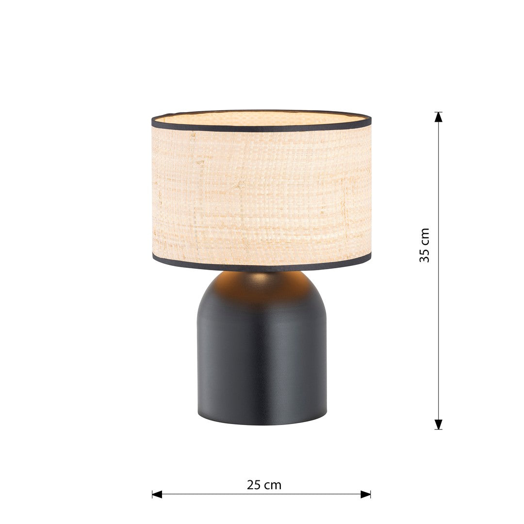 Bordlampe ASPEN LN1 - Sort / Rattan - Nordic Unique