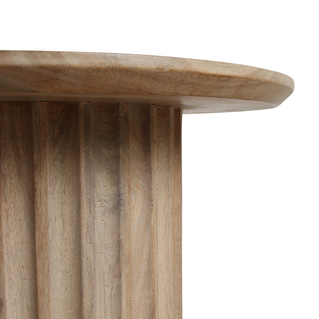 Bullnose sidebord, reverseret naturel, Ø 55 cm