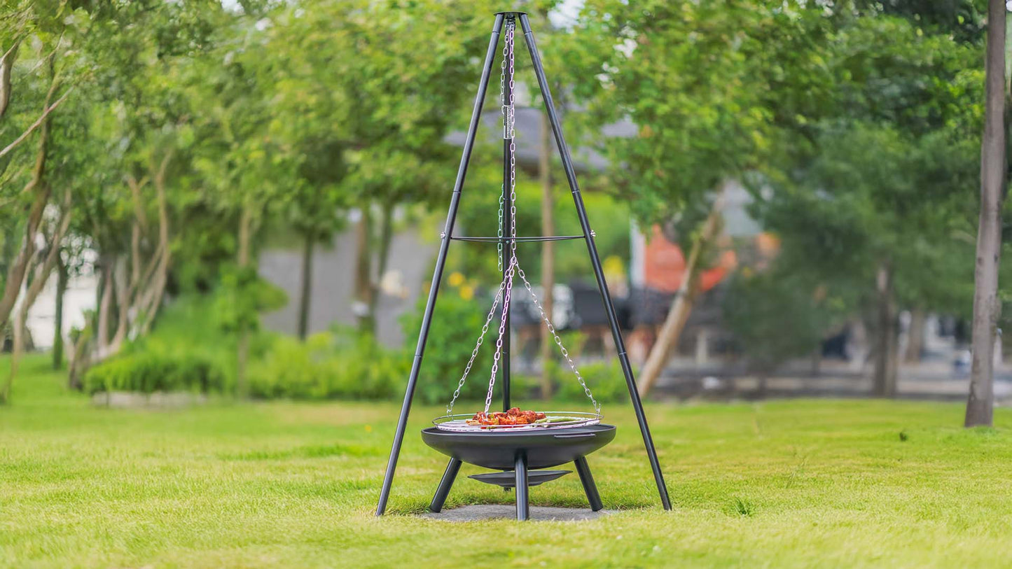 El Paso BBQ Bålfad Tripod – Sort/Sølv - Nordic Unique