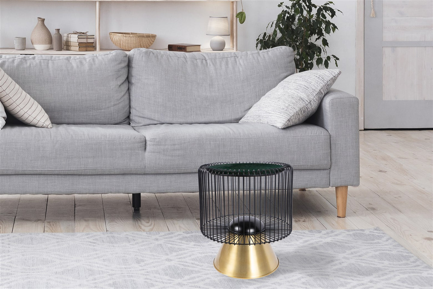 Sidebord Malibu 100 - Grøn / Sort / Guld - Nordic Unique