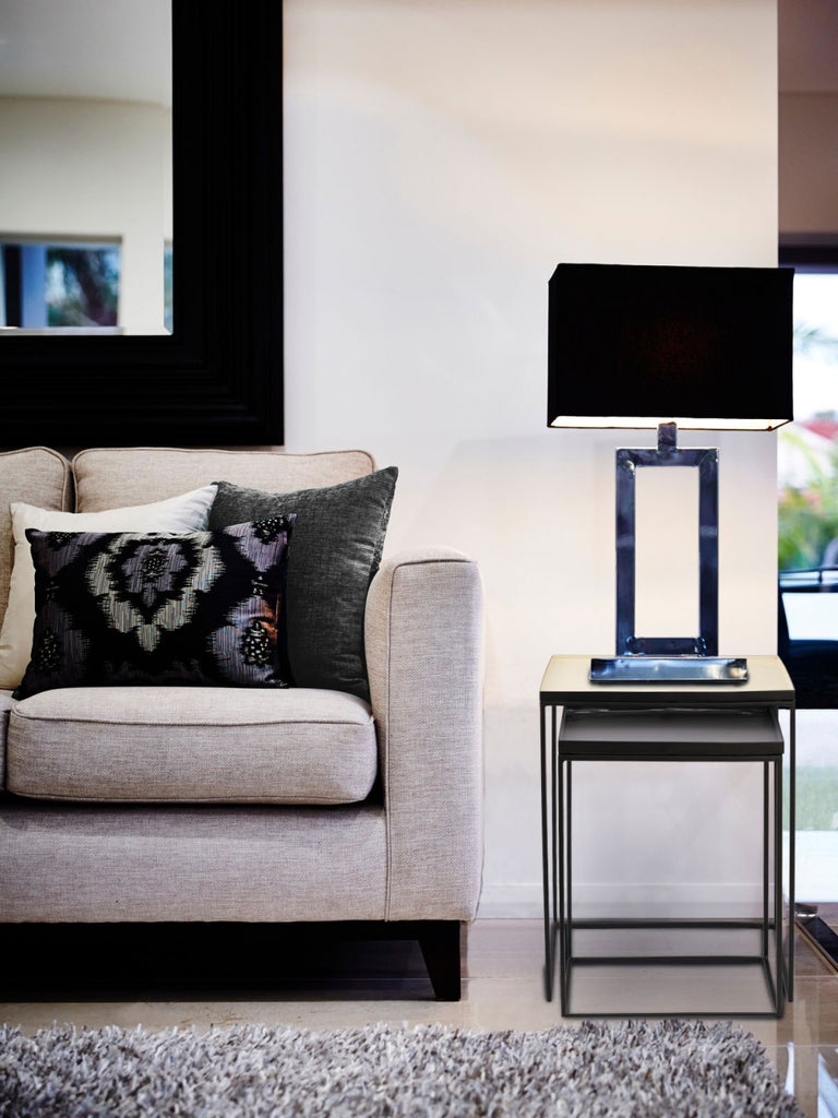 Dekorativt bord sæt, 2 stk. emalje lampeborde lys/mørk - Nordic Unique