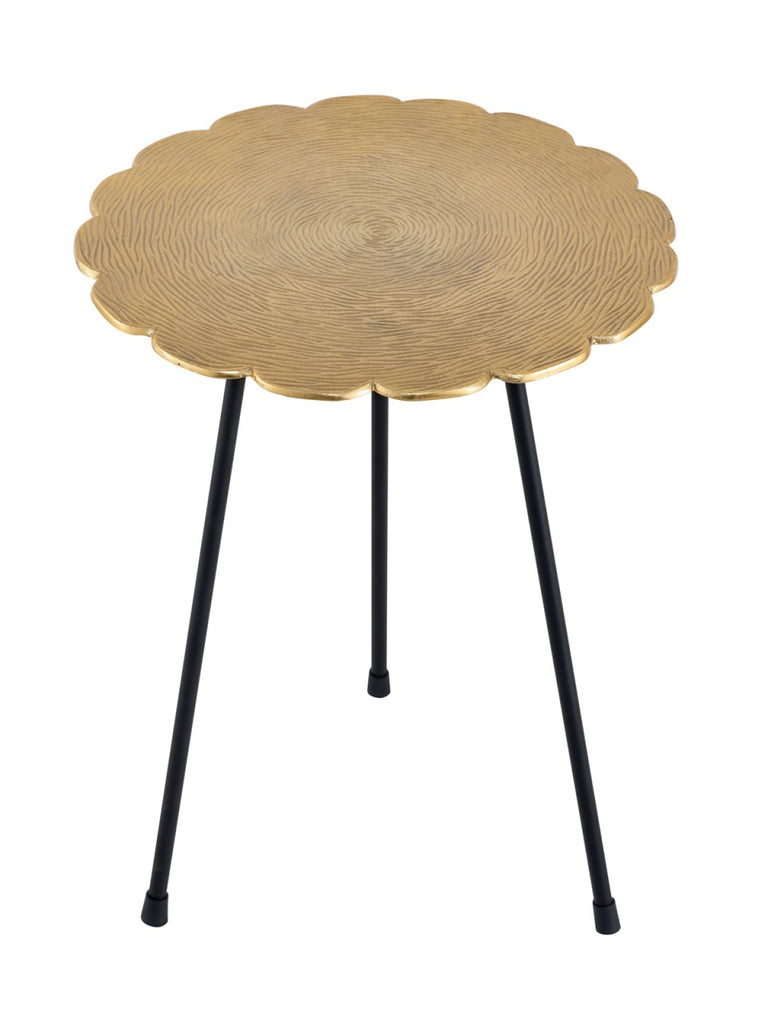 Sidebord i metal, rund klassisk design guld