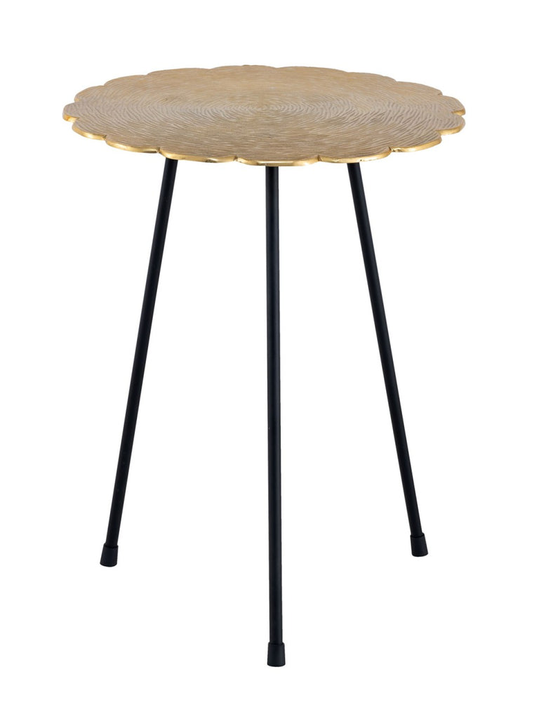 Sidebord i metal, rund klassisk design guld