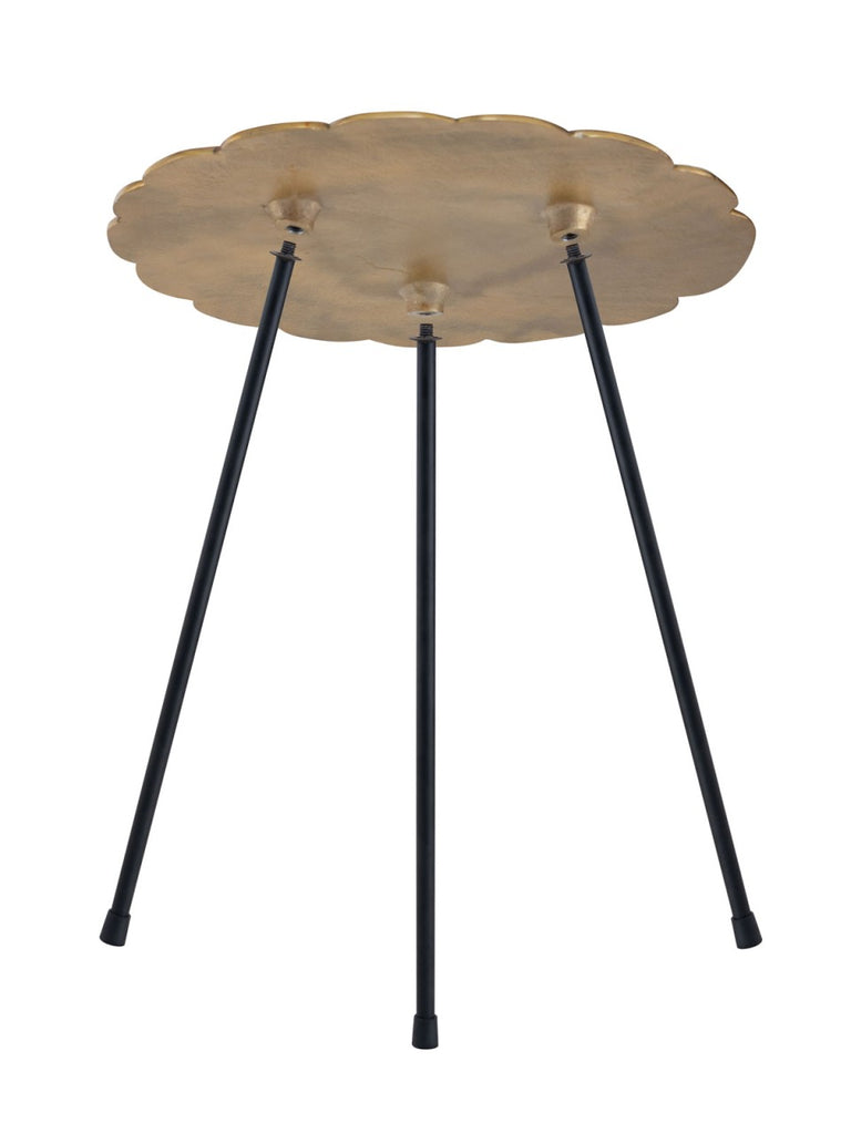 Sidebord i metal, rund klassisk design guld