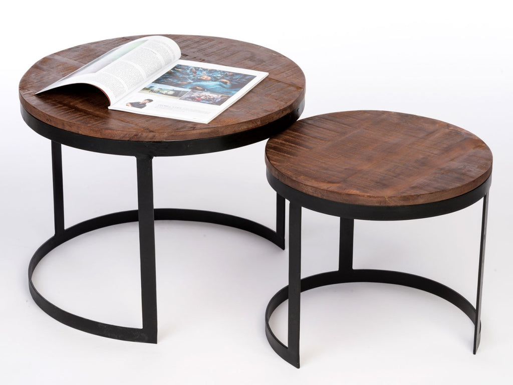 Sofabord 2-delt sæt med metalstel - Nordic Unique