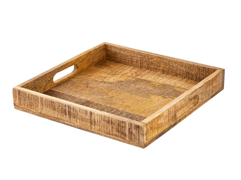 Træbakke Serveringsbakke 40x40cm Mangotræ