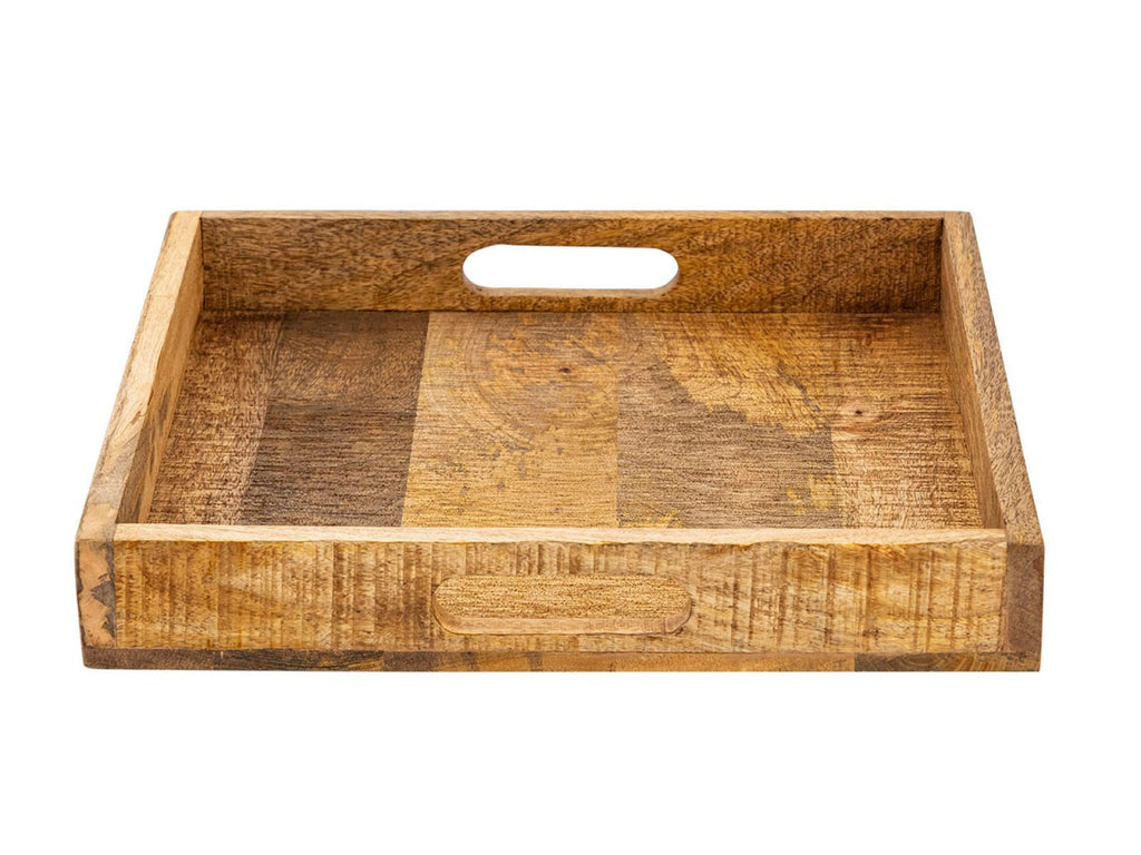 Træbakke Serveringsbakke 40x40cm Mangotræ