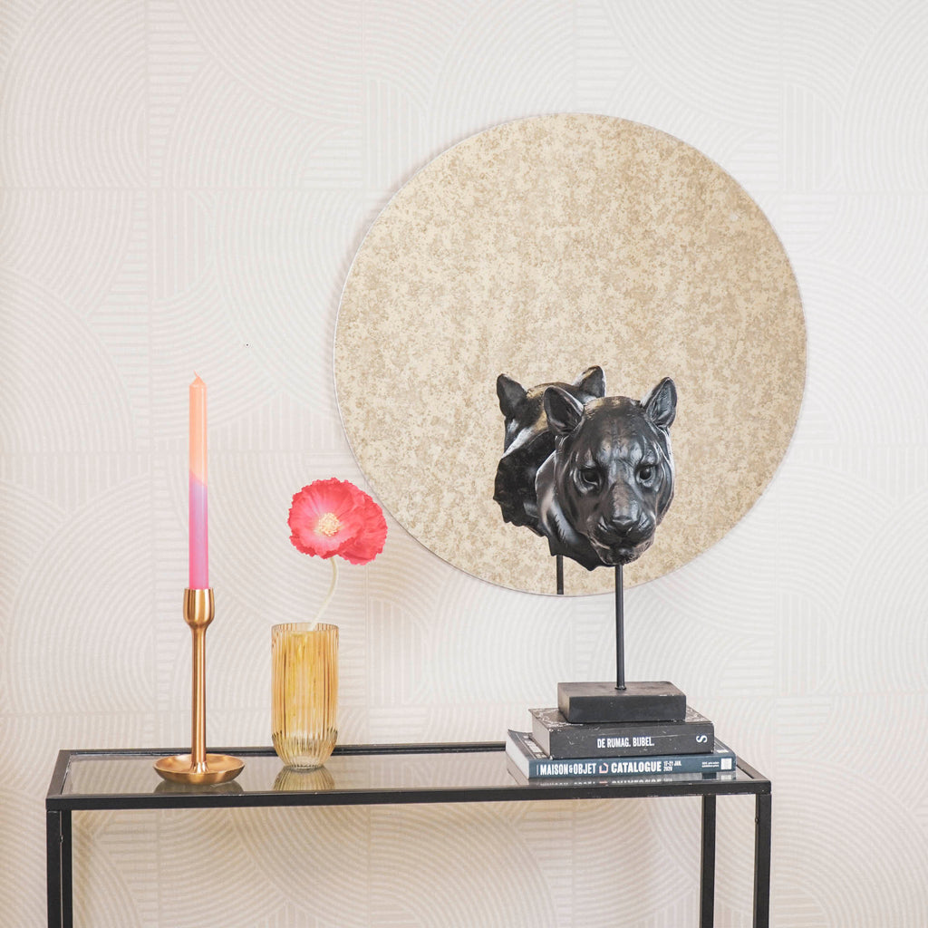 Rundt spejl - Røget glas - 60x1x60cm